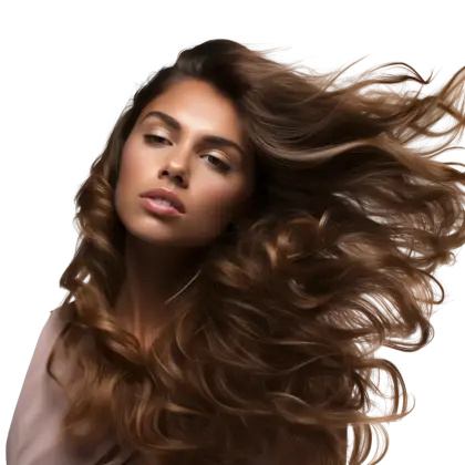 Woman with Lush Flowing Hair