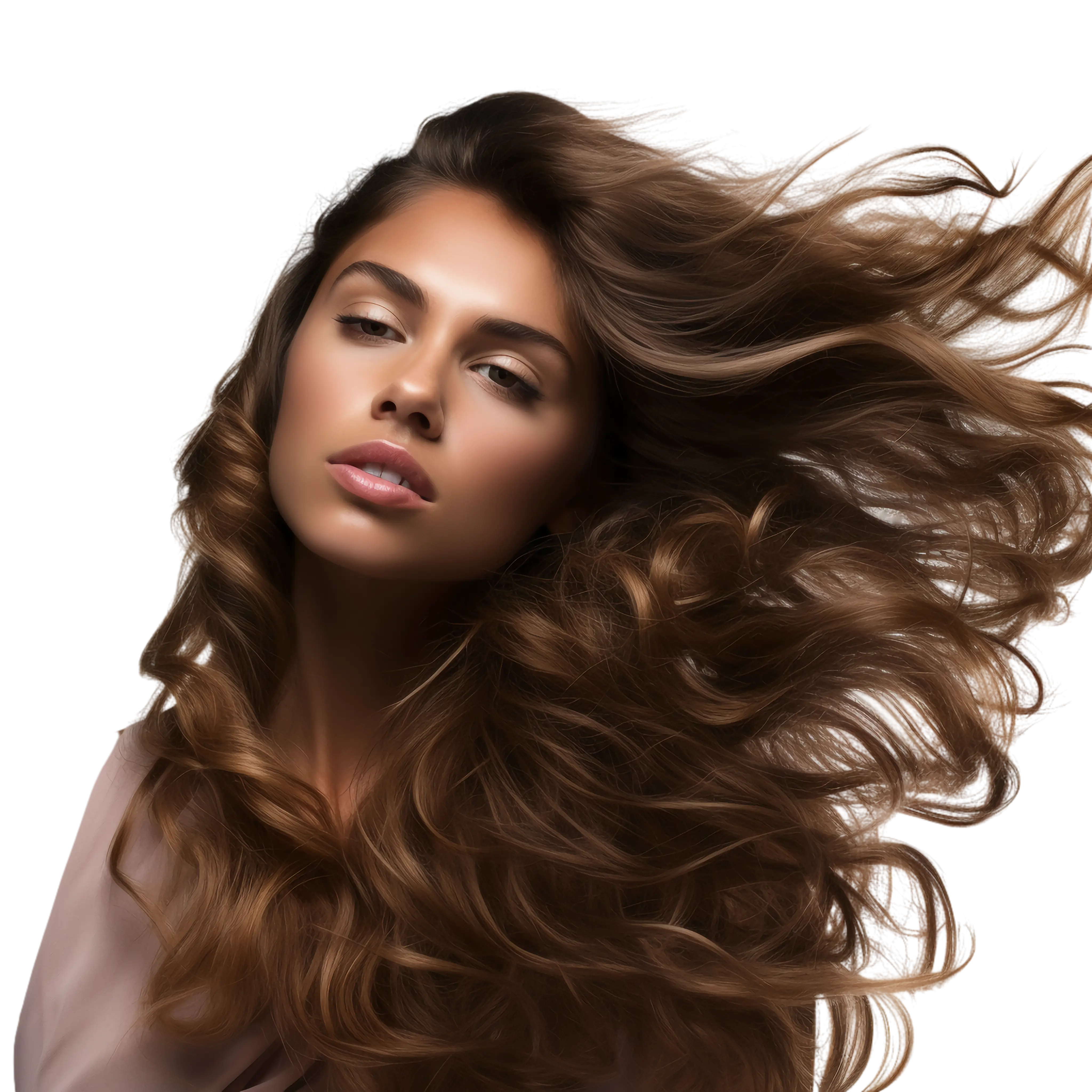 Woman with Lush Flowing Hair