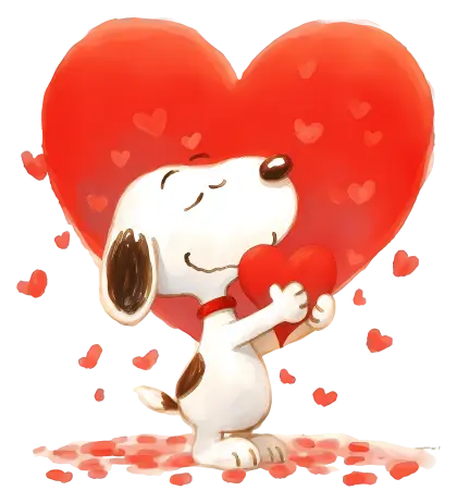 Snoopy Holding a Big Heart