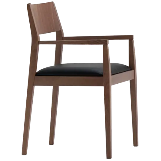 Minimalist Wooden Chair with Black Cushion