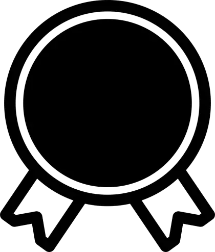 Black Medal Icon Representing Achievement or Reward