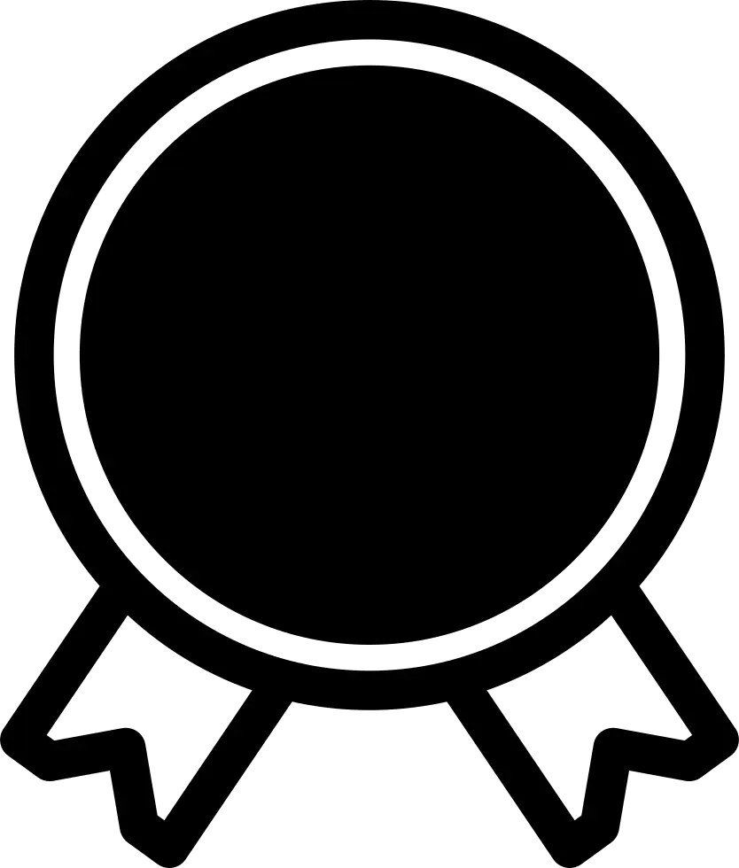 Black Medal Icon Representing Achievement or Reward