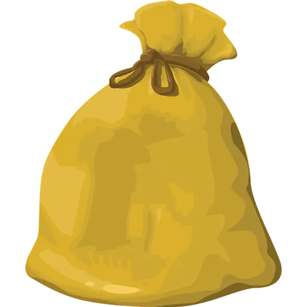 Yellow Sack Tied with Rope