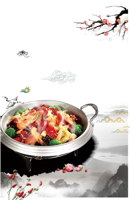 Chinese Hot Pot with Vegetables and Meat