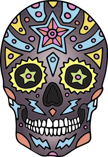 Colorful Decorative Sugar Skull for Day of the Dead