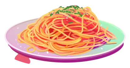 Plate of Spaghetti with Garnish