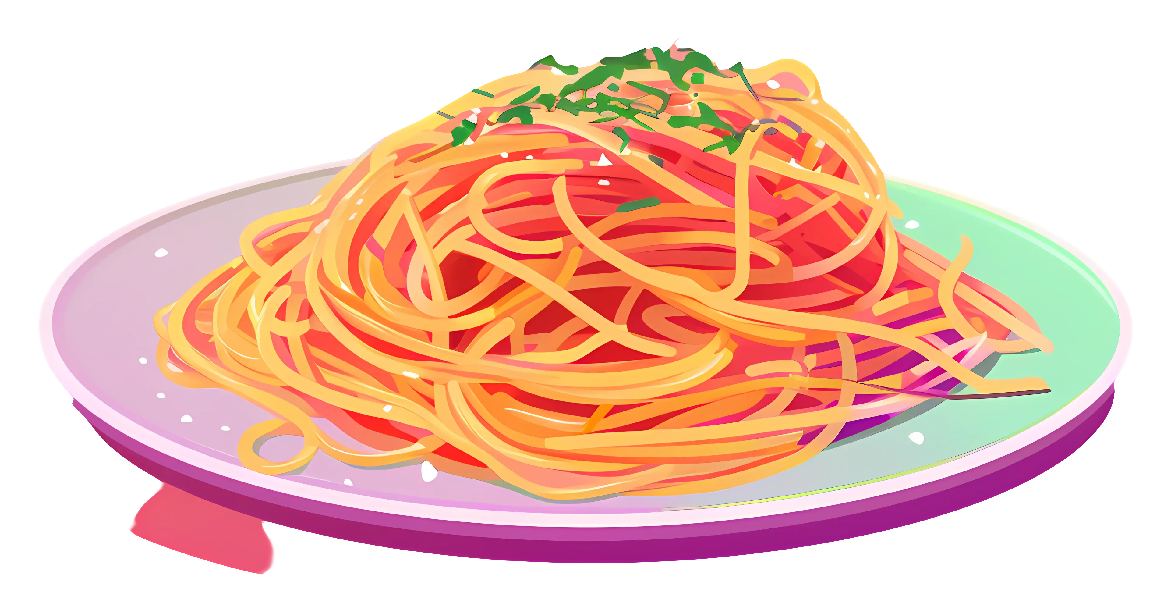 Plate of Spaghetti with Garnish