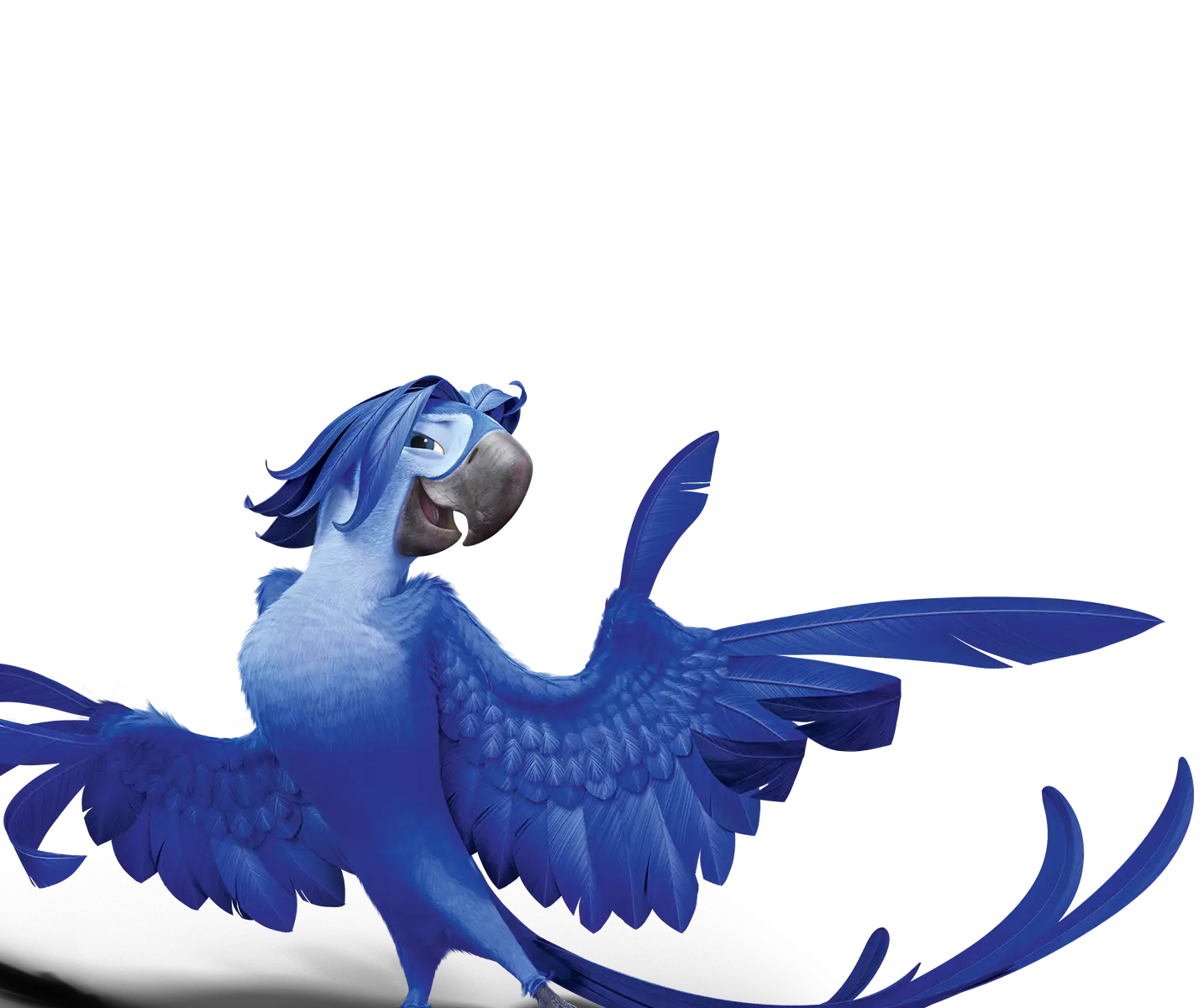 Blue Cartoon Parrot in Tropical Style