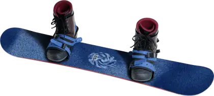 Blue Snowboard with Secure Bindings