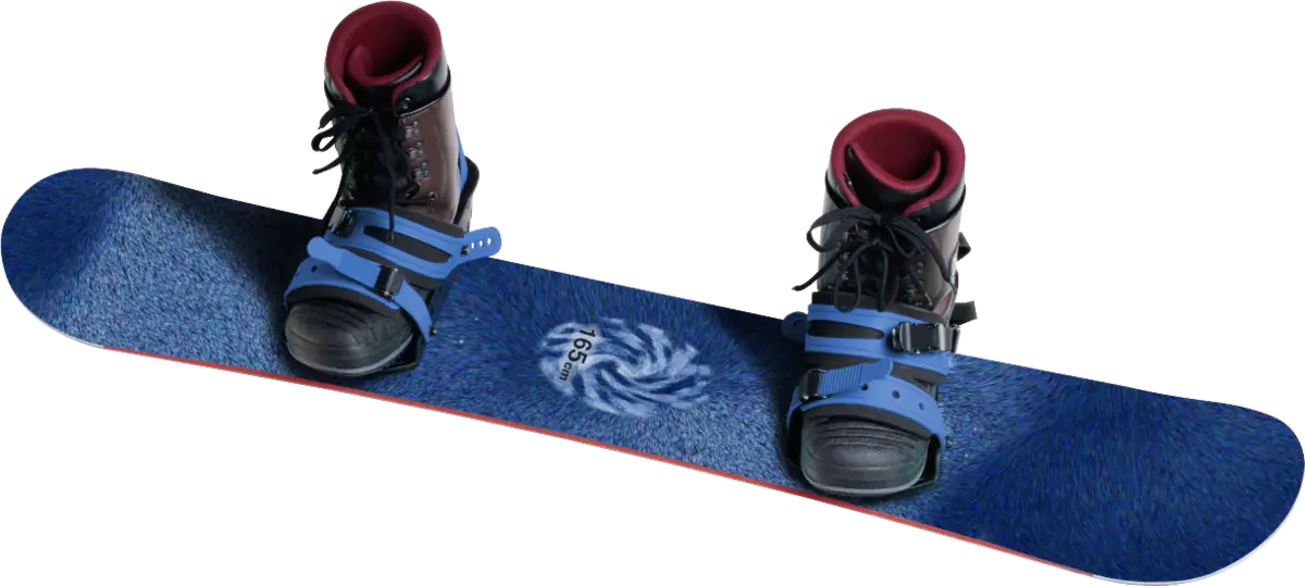 Blue Snowboard with Secure Bindings