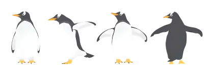 Cartoon Penguins in Fun Poses