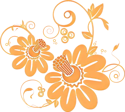 Decorative Orange Floral Illustration