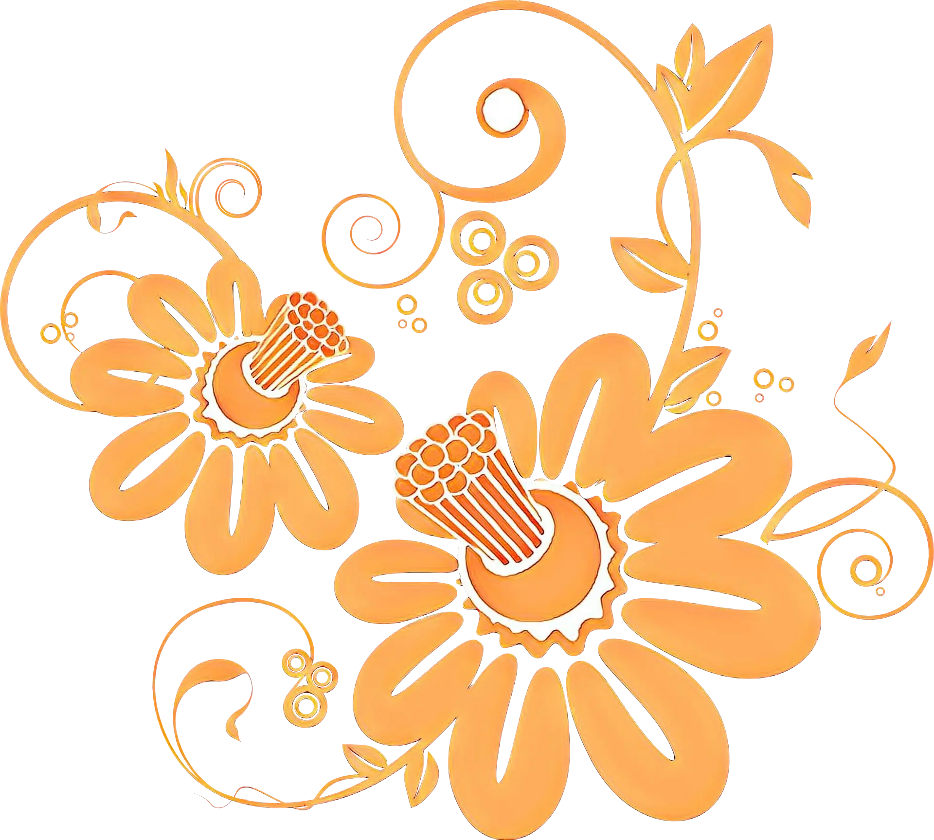 Decorative Orange Floral Illustration