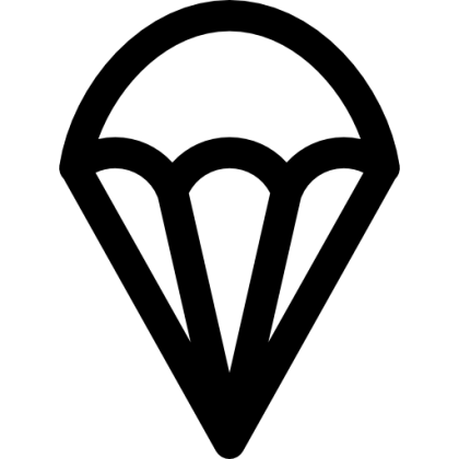 Minimalist Black Parachute Icon Design