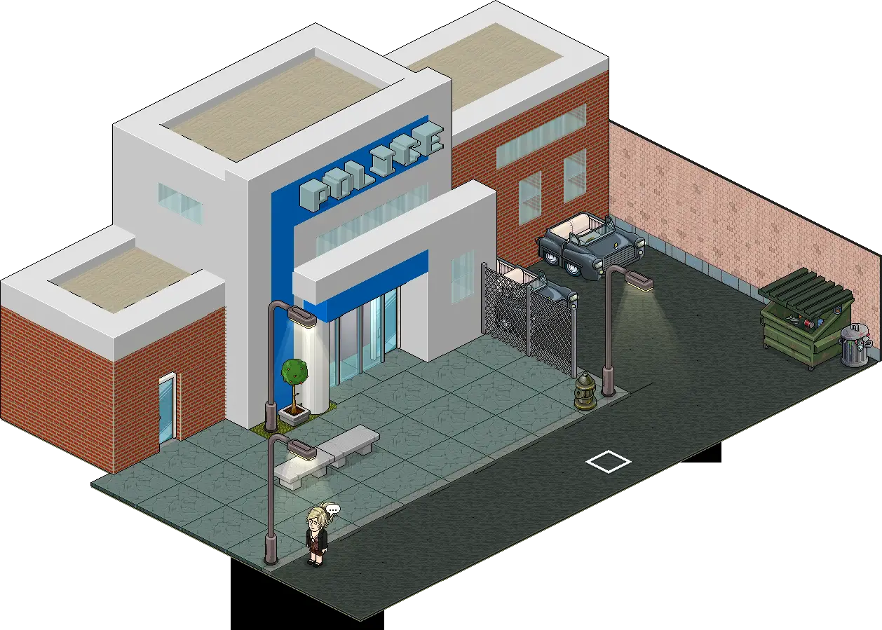 Isometric Police Station Building