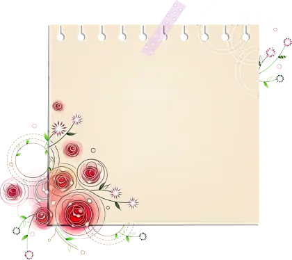 Floral Paper with Red Roses