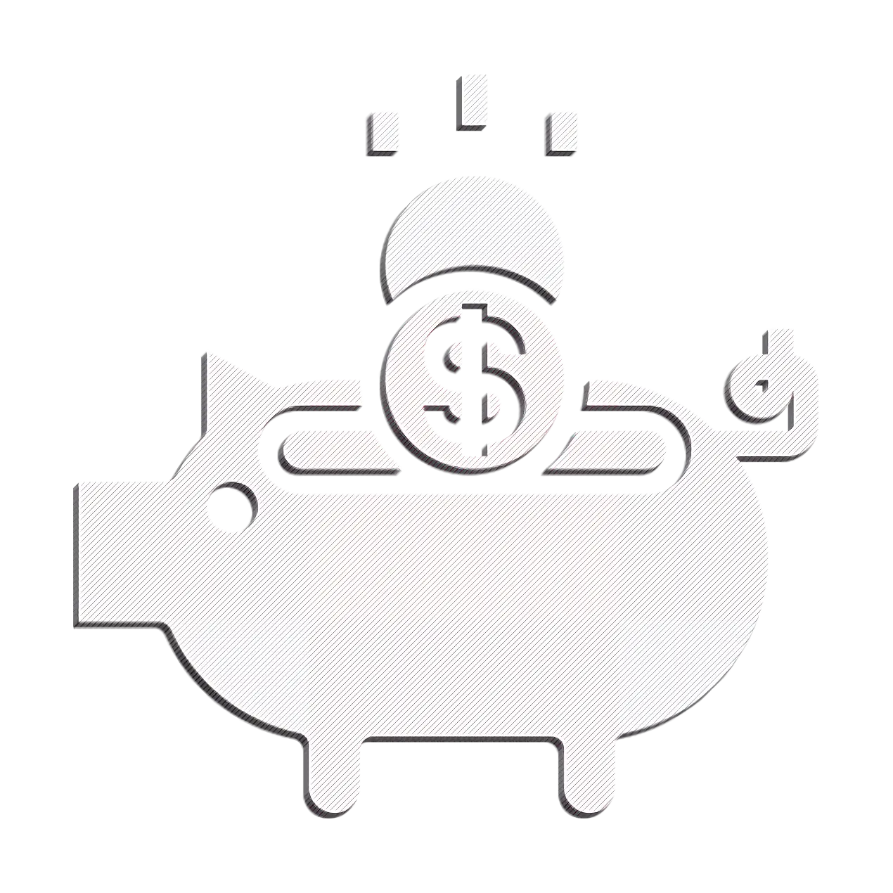 White Piggy Bank Illustration