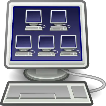 Desktop Computer Network Illustration