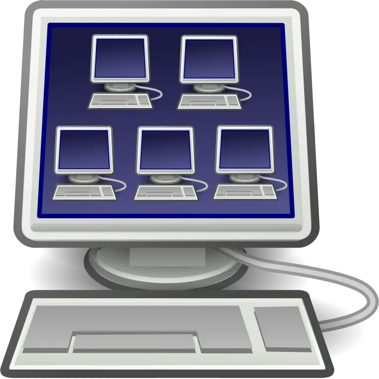 Desktop Computer Network Illustration