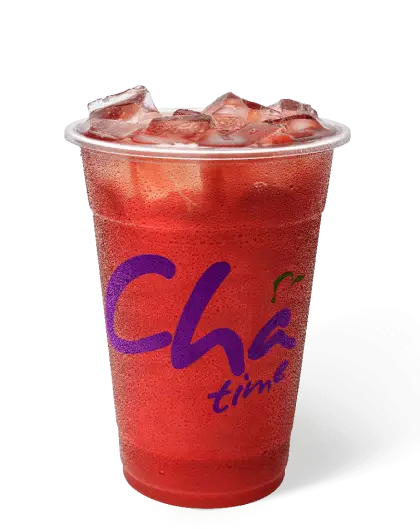 Refreshing Red Iced Tea in a Plastic Cup