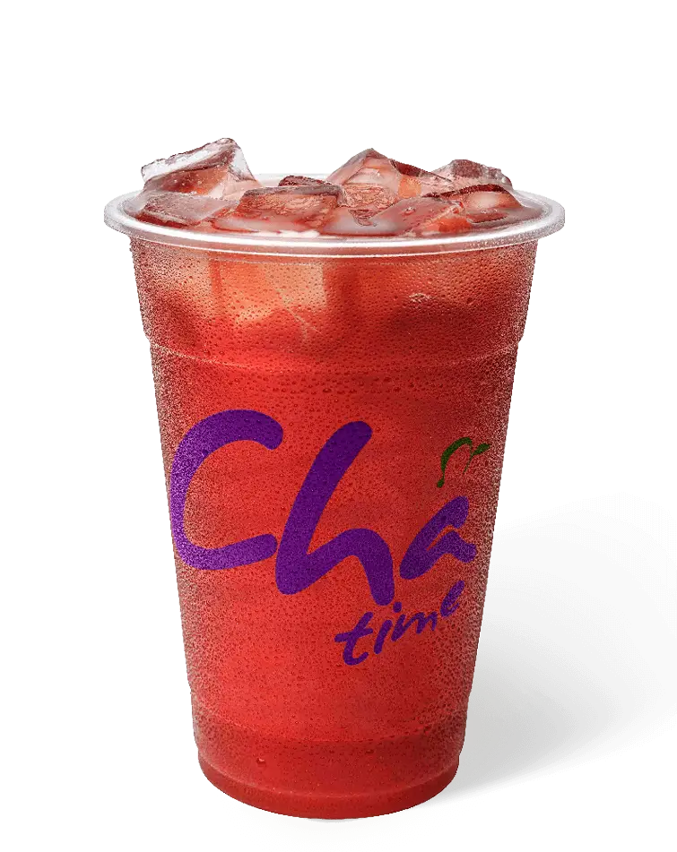 Refreshing Red Iced Tea in a Plastic Cup