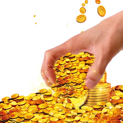 Hand Grabbing Gold Coins Illustration