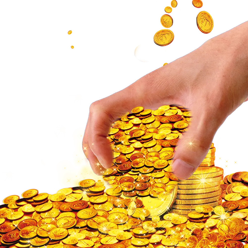 Hand Grabbing Gold Coins Illustration