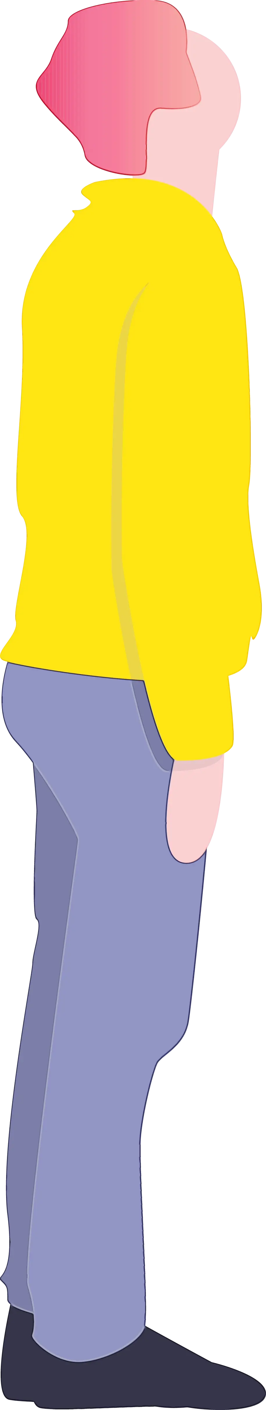 Side Profile Illustration of a Person in Yellow Shirt