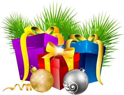 Colorful Christmas Gifts with Decorations
