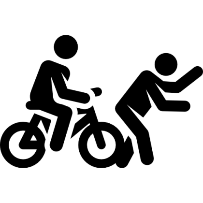 Bike Accident Stick Figure Icon