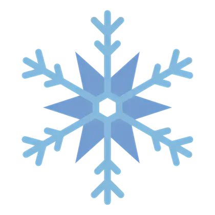 Blue Snowflake Icon Representing Winter
