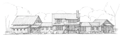 Architectural House Sketch Drawing