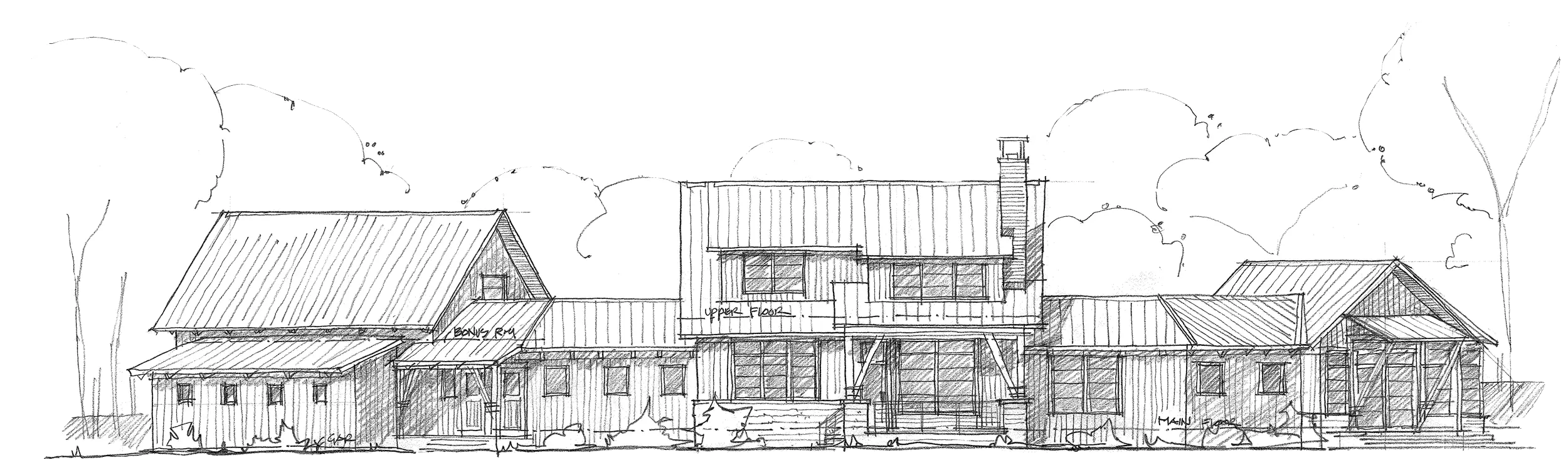 Architectural House Sketch Drawing