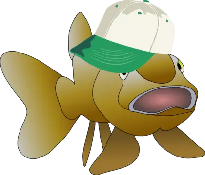 Cartoon Fish Wearing a Cap Illustration