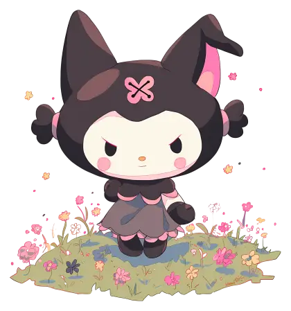 Cute Character in Black Outfit