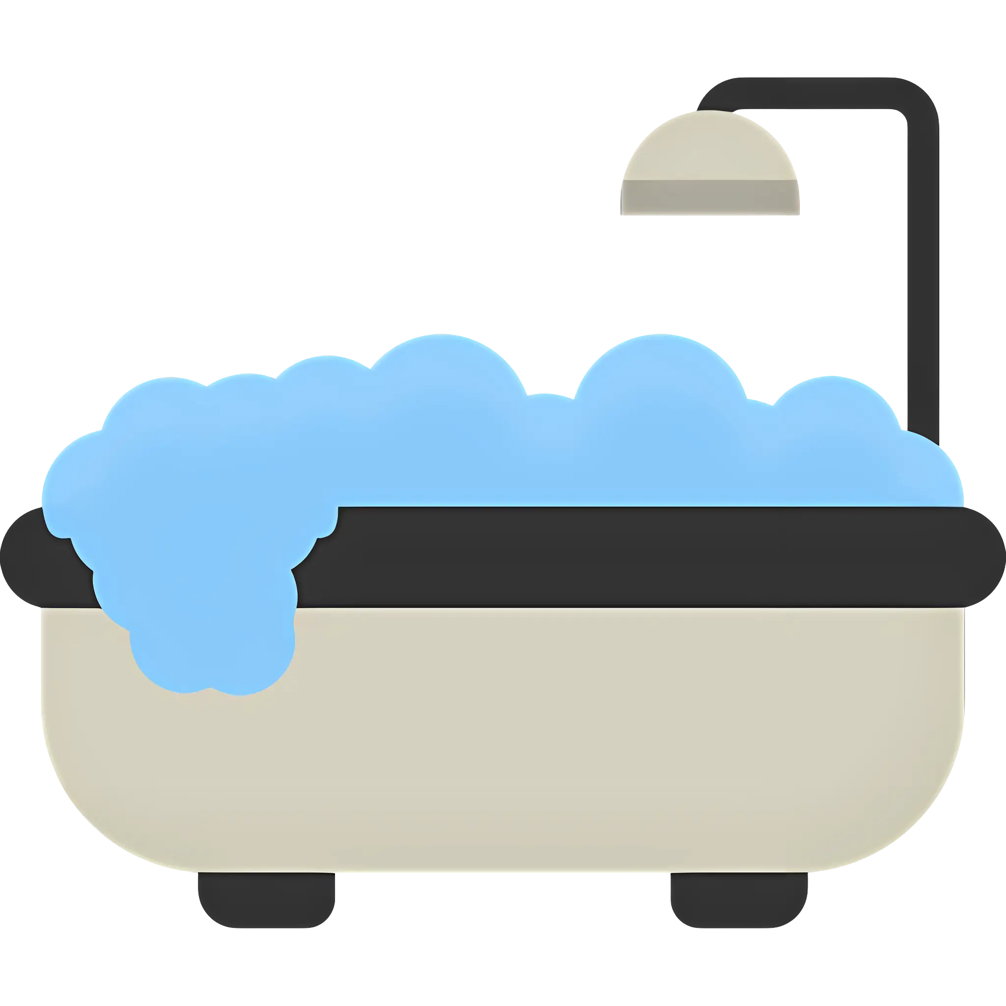 Bathtub with Bubbles and Shower