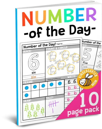 Number of the Day Kindergarten Worksheet