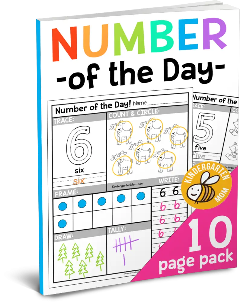 Number of the Day Kindergarten Worksheet