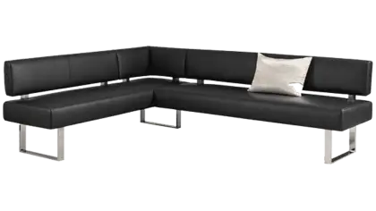 Black Sectional Sofa with Cushion Design