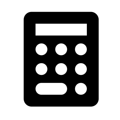 Black Calculator Icon Simplistic Design