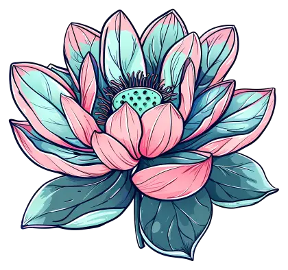 Colorful Lotus Flower Illustration