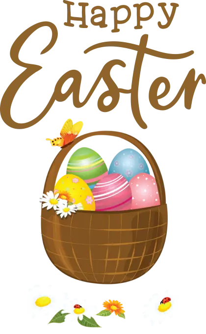 Happy Easter with Colorful Eggs