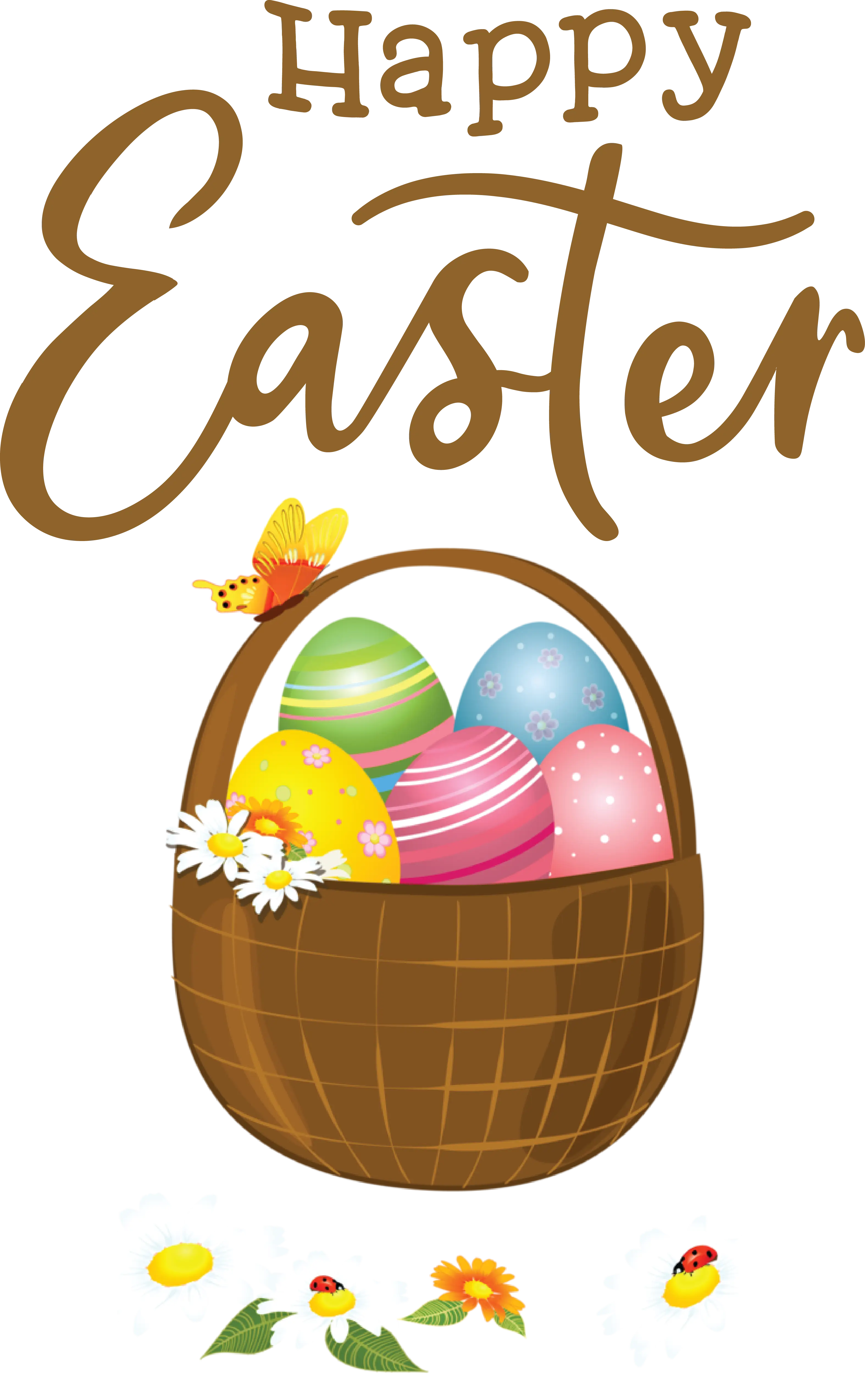 Happy Easter with Colorful Eggs
