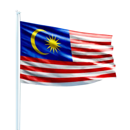 Malaysian Flag Waving on Flagpole