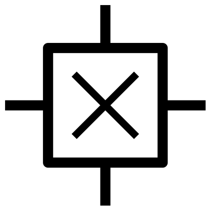 X Logo With Target Design
