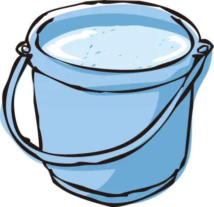 Blue Bucket Filled with Water