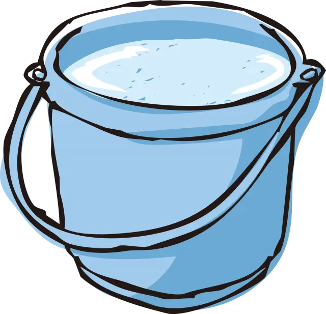 Blue Bucket Filled with Water