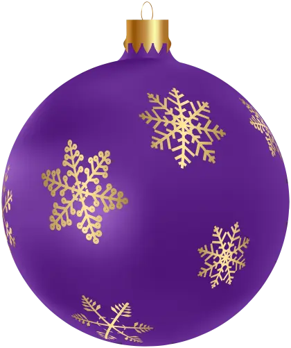 Purple Christmas Ornament with Golden Snowflakes