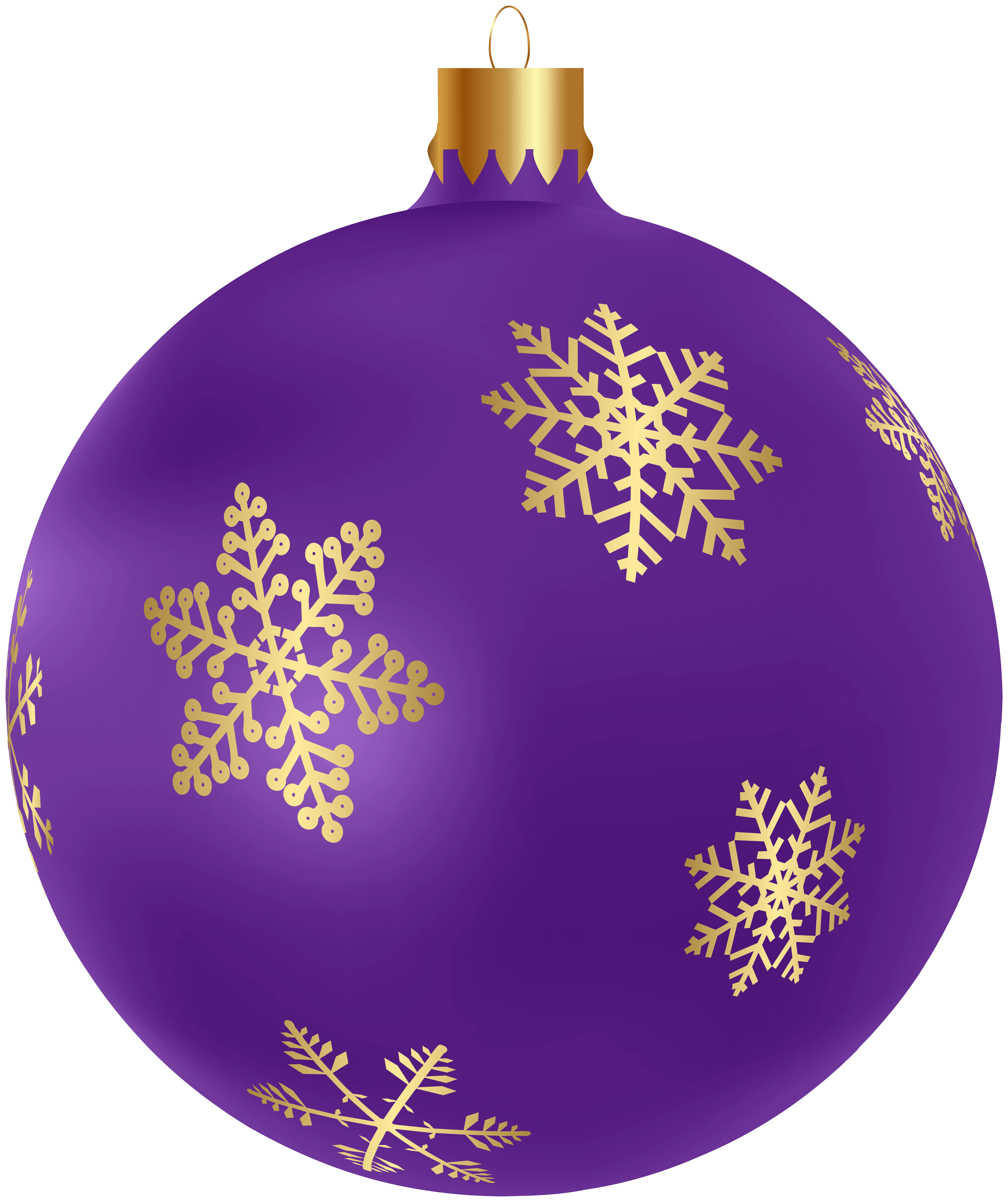 Purple Christmas Ornament with Golden Snowflakes