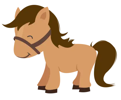 Smiling Cartoon Brown Horse